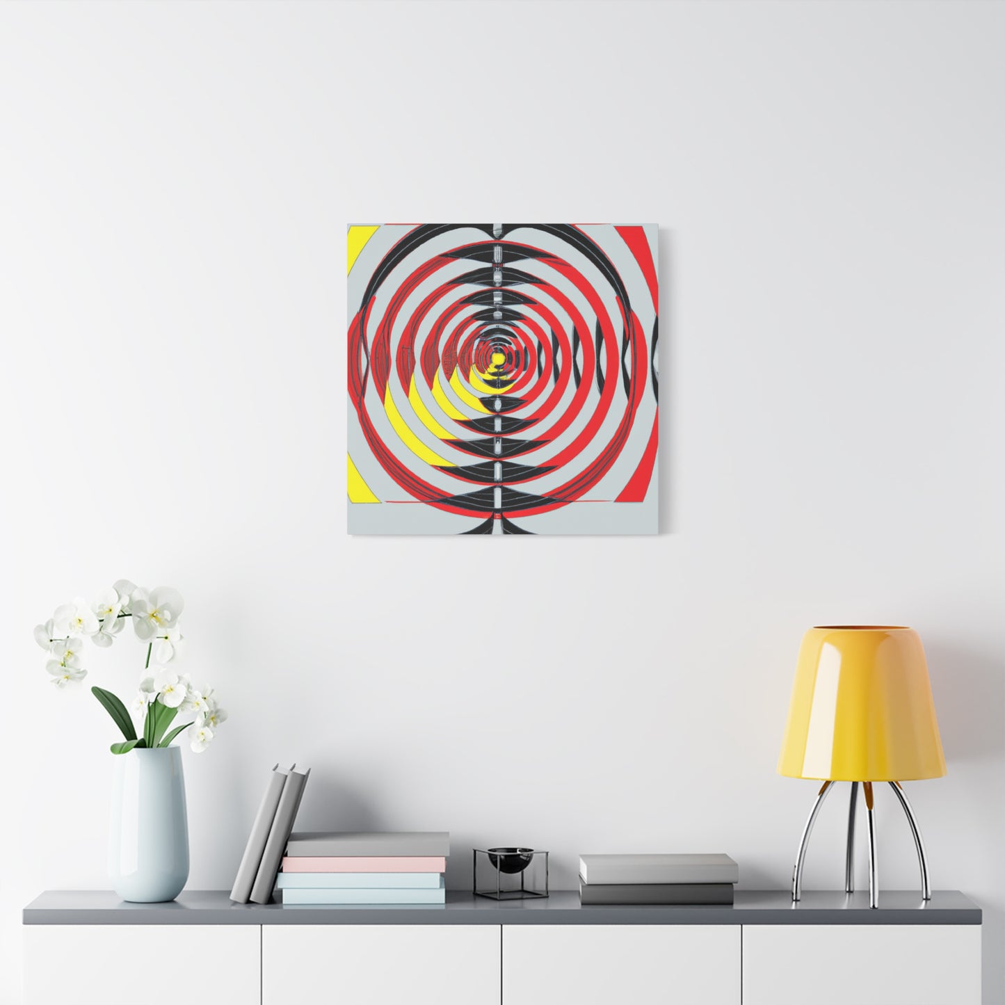 "Geometric Emulation" - Framed Canvas Print Colourful Wall Art