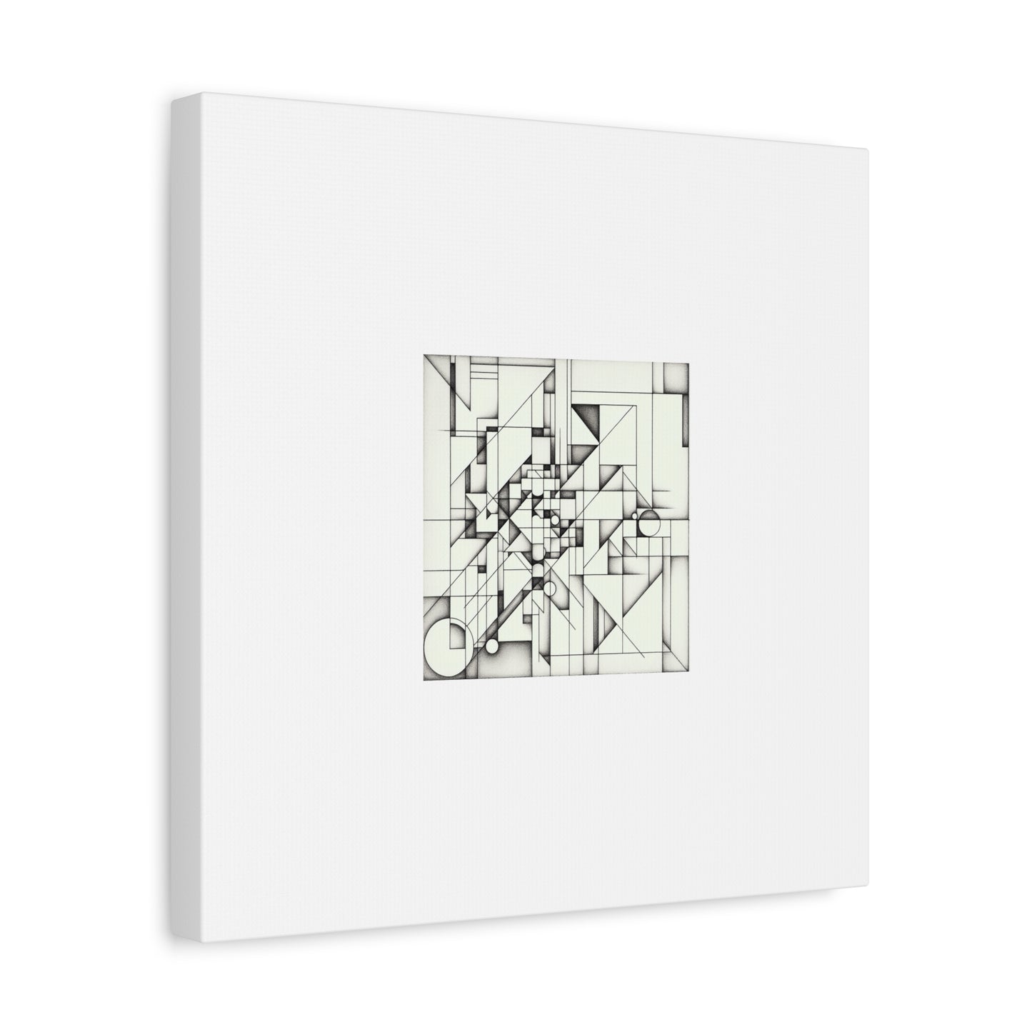 "Monochromatic Geometry" - Framed Canvas Print Colourful Wall Art