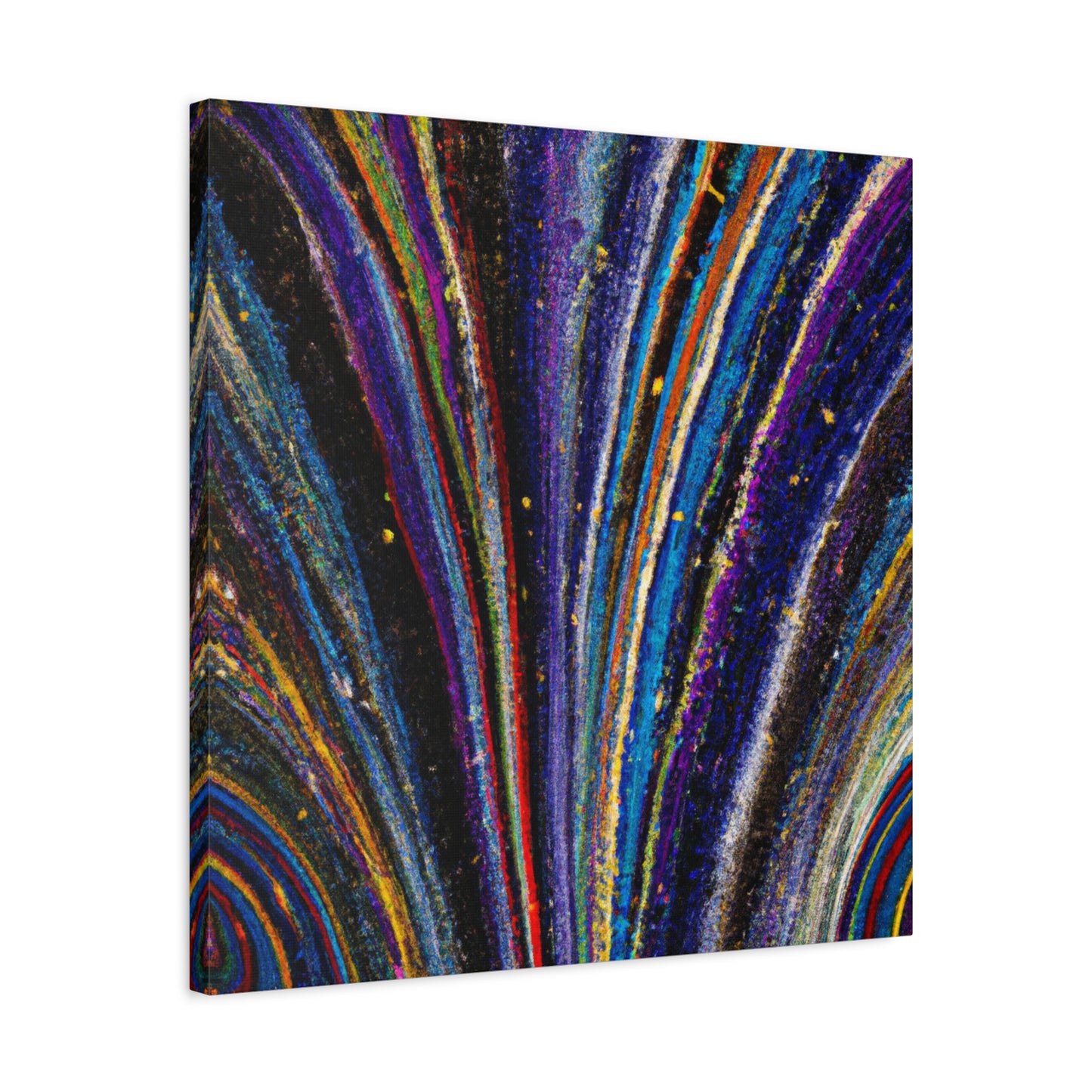 "Glimmering Abstraction" - Framed Canvas Print Colourful Wall Art