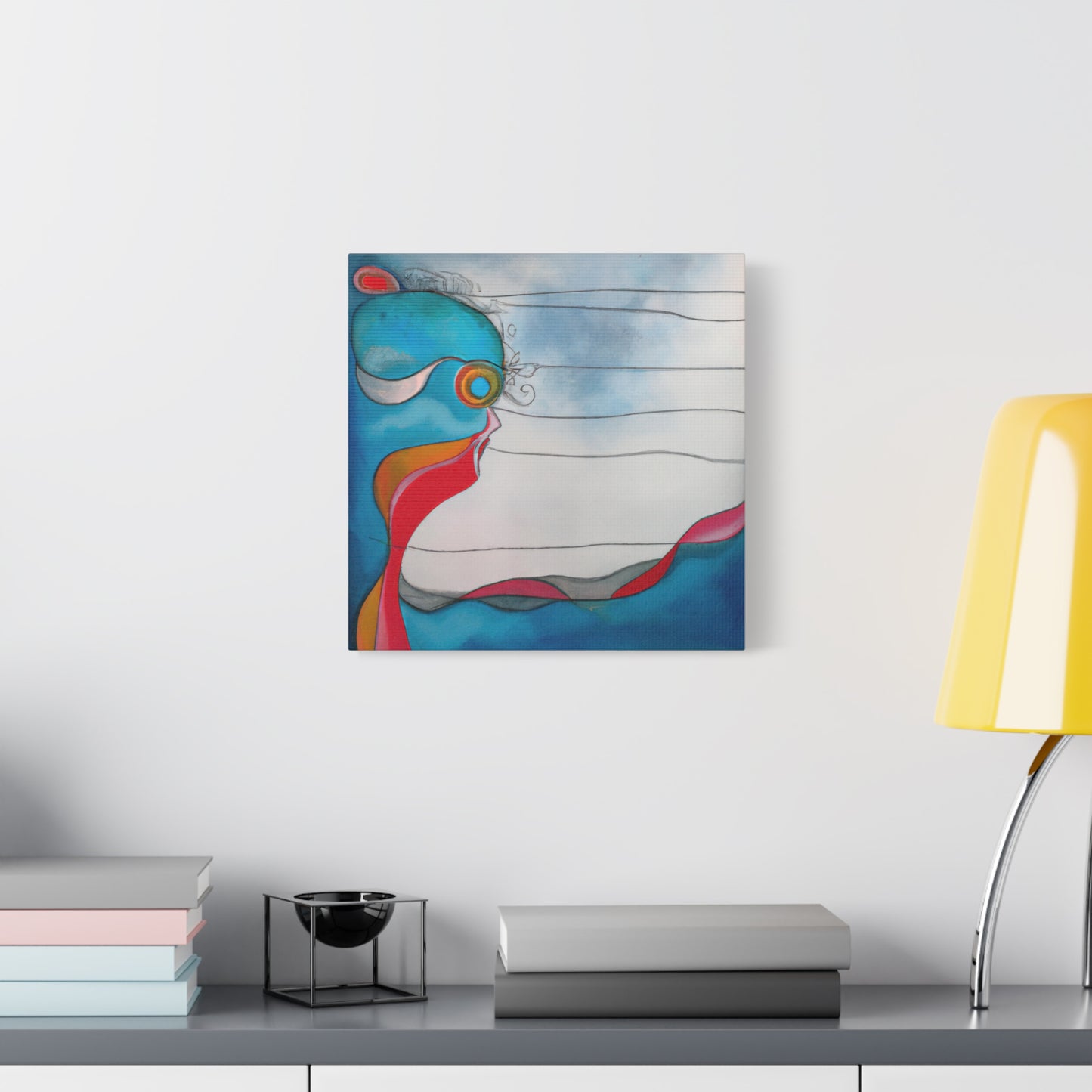 "Emotional Abstraction" - Framed Canvas Print Colourful Wall Art