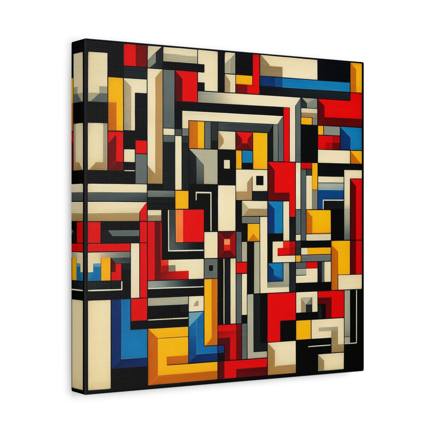 "Mondrian Muse" - Framed Canvas Print Colourful Wall Art