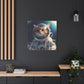 "Space Pupper Art" - Framed Canvas Print Colourful Wall Art