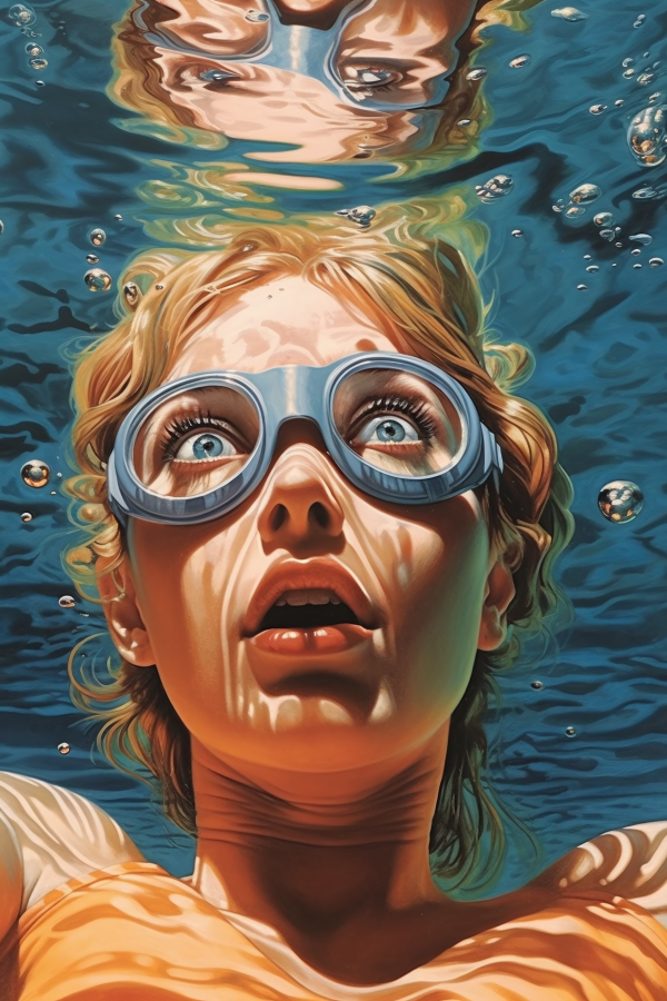 Submerged Gaze - Framed 120X80 Cm / Folded Canvas