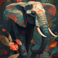 Mystical Pachyderm - Framed 75X50 Cm / Folded Canvas