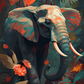 Mystical Pachyderm - Framed 90X60 Cm / Folded Canvas