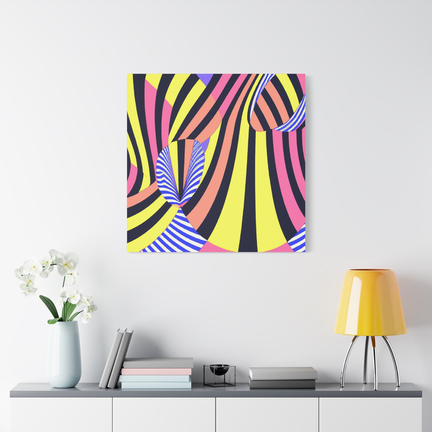 "Trippy Op Art" - Framed Canvas Print Colourful Wall Art