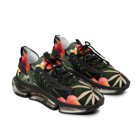 "Island Escape: Tropical Palm and Floral Print Sneakers - Embrace the Exotic". - Shoes Athletic Tennis Sneakers Sports Walking Shoes