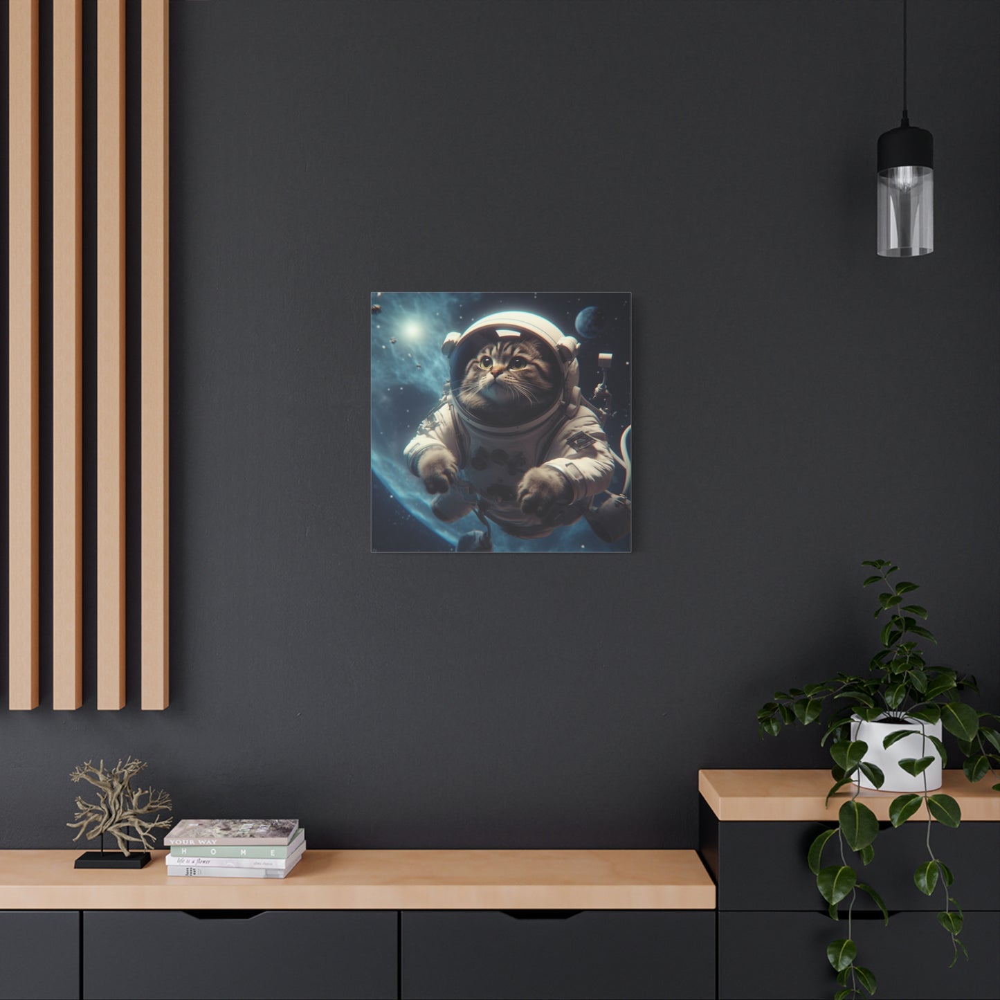 "Space Pet Art" - Framed Canvas Print Colourful Wall Art