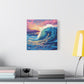 "Oceanic Swell Print" - Framed Canvas Print Colourful Wall Art