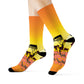 "African Sunset Safari Crew Socks: Embrace the Wild with Exotic Animal Silhouettes and Vibrant Textile Patterns!" - Men and Women Crew Socks Combed Athletic Sports Casual Classic