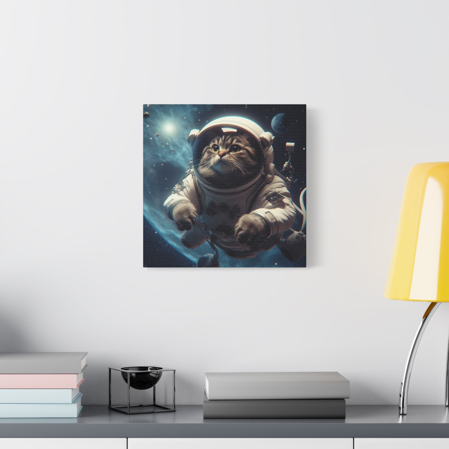 "Space Pet Art" - Framed Canvas Print Colourful Wall Art