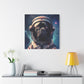 "Paws in Space" - Framed Canvas Print Colourful Wall Art