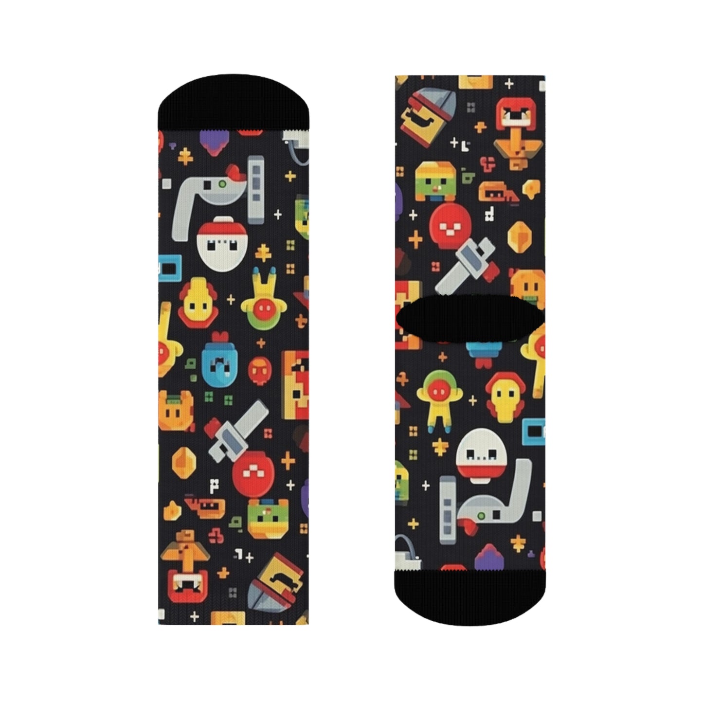 "Emoji Madness: Playful Crew Socks with Adorable Patterns!" - Men and Women Crew Socks Combed Athletic Sports Casual Classic