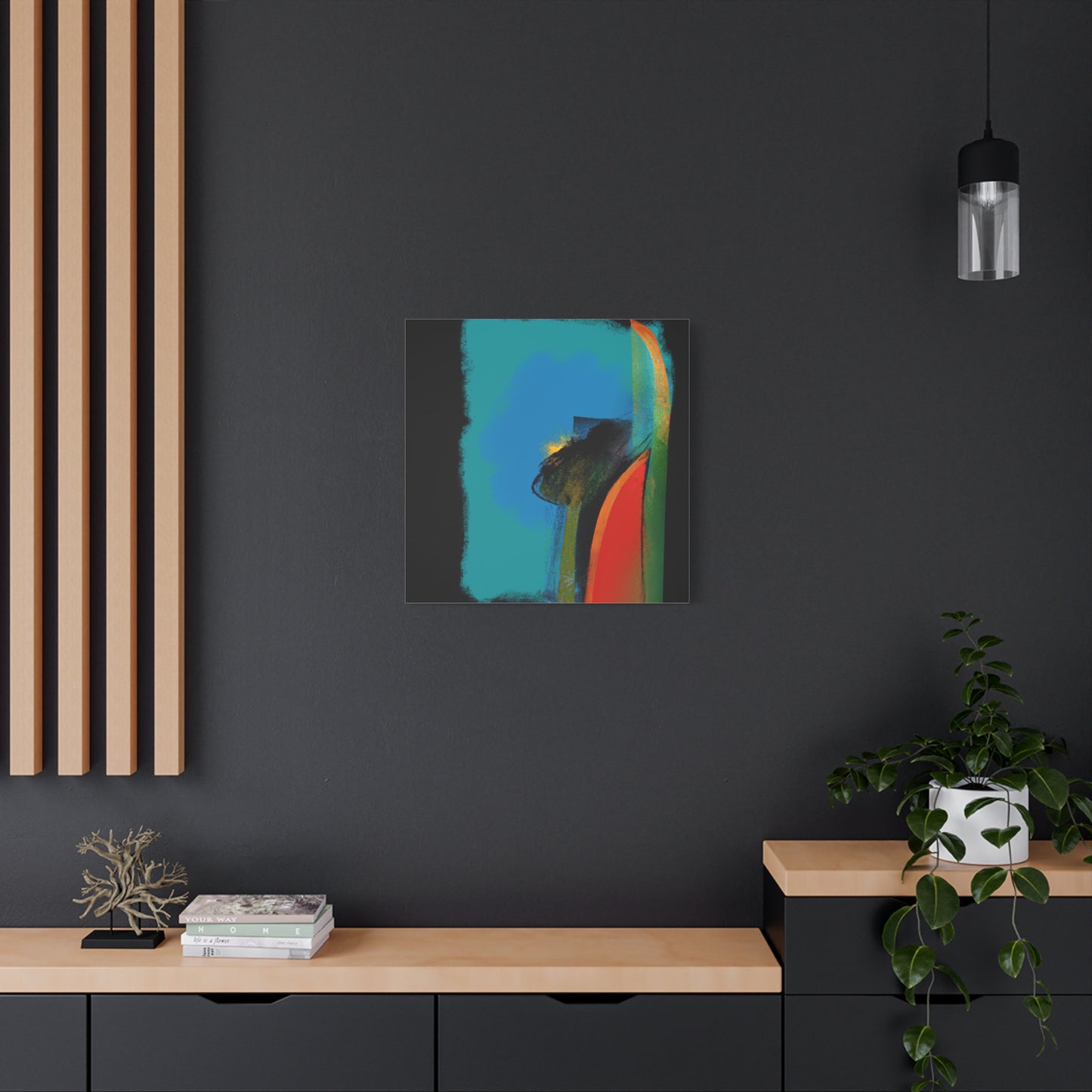 "Balanced Abstractions" - Framed Canvas Print Colourful Wall Art