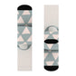 "Retro Revival: Pastel Geometric Crew Socks with a Backpack Twist!" - Men and Women Crew Socks Combed Athletic Sports Casual Classic