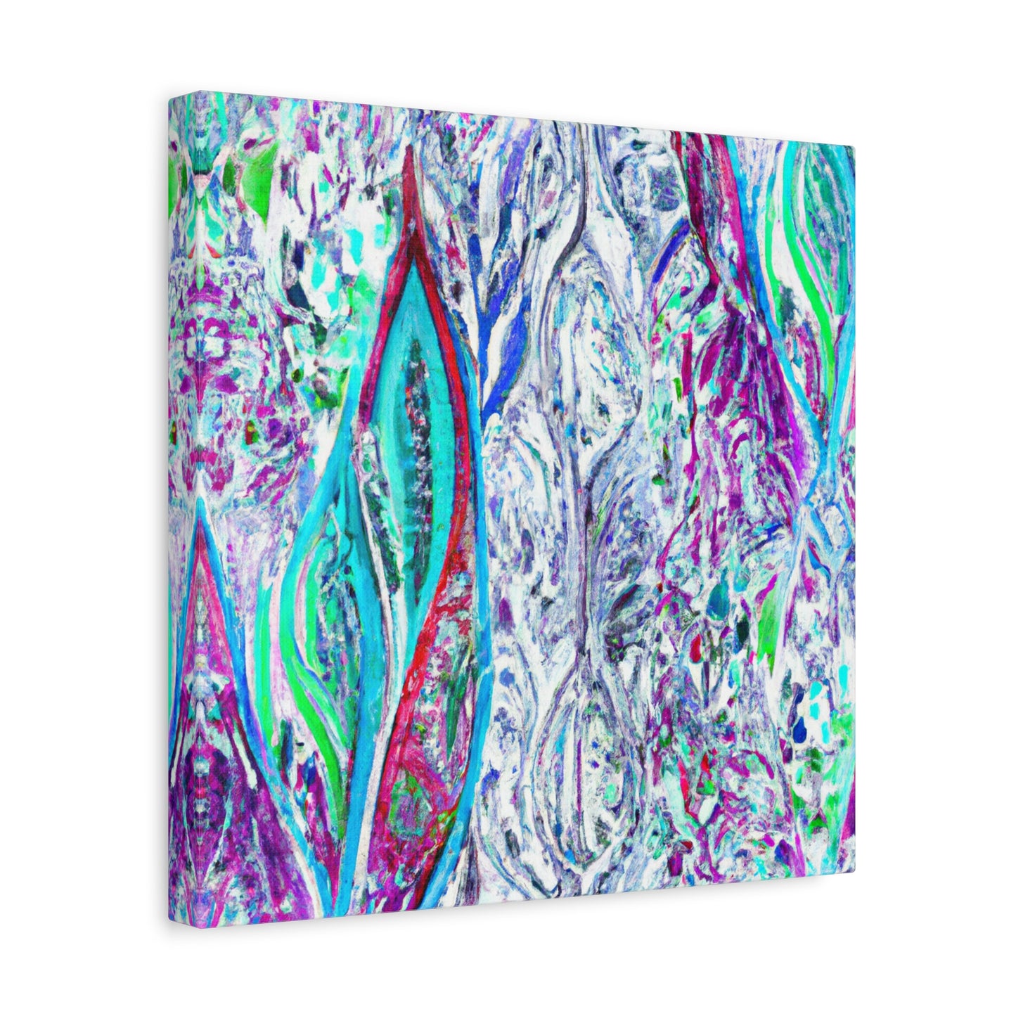 "Whimsical Winter Woods" - Framed Canvas Print Colourful Wall Art