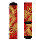 "Crimson & Gold Dragon Phoenix Crew Socks: A Fusion of Eastern Elegance and Mythical Inspiration" - Men and Women Crew Socks Combed Athletic Sports Casual Classic