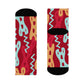 "Funky Fun Crew Socks: Revealing Haring-inspired Textile with Bold Pop Figures in Vibrant Hues!" - Men and Women Crew Socks Combed Athletic Sports Casual Classic