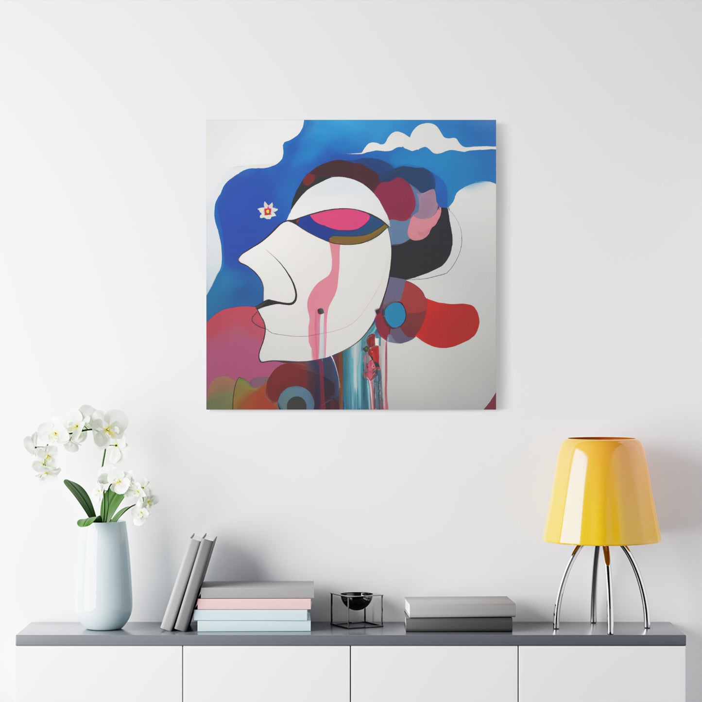 "Emotive Abstraction" - Framed Canvas Print Colourful Wall Art