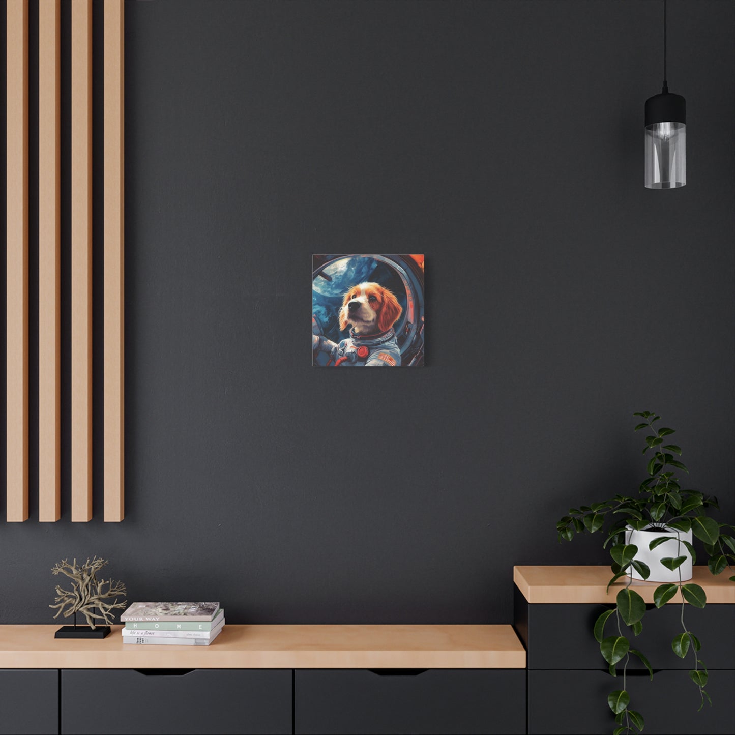 "Pawsome Space Art" - Framed Canvas Print Colourful Wall Art