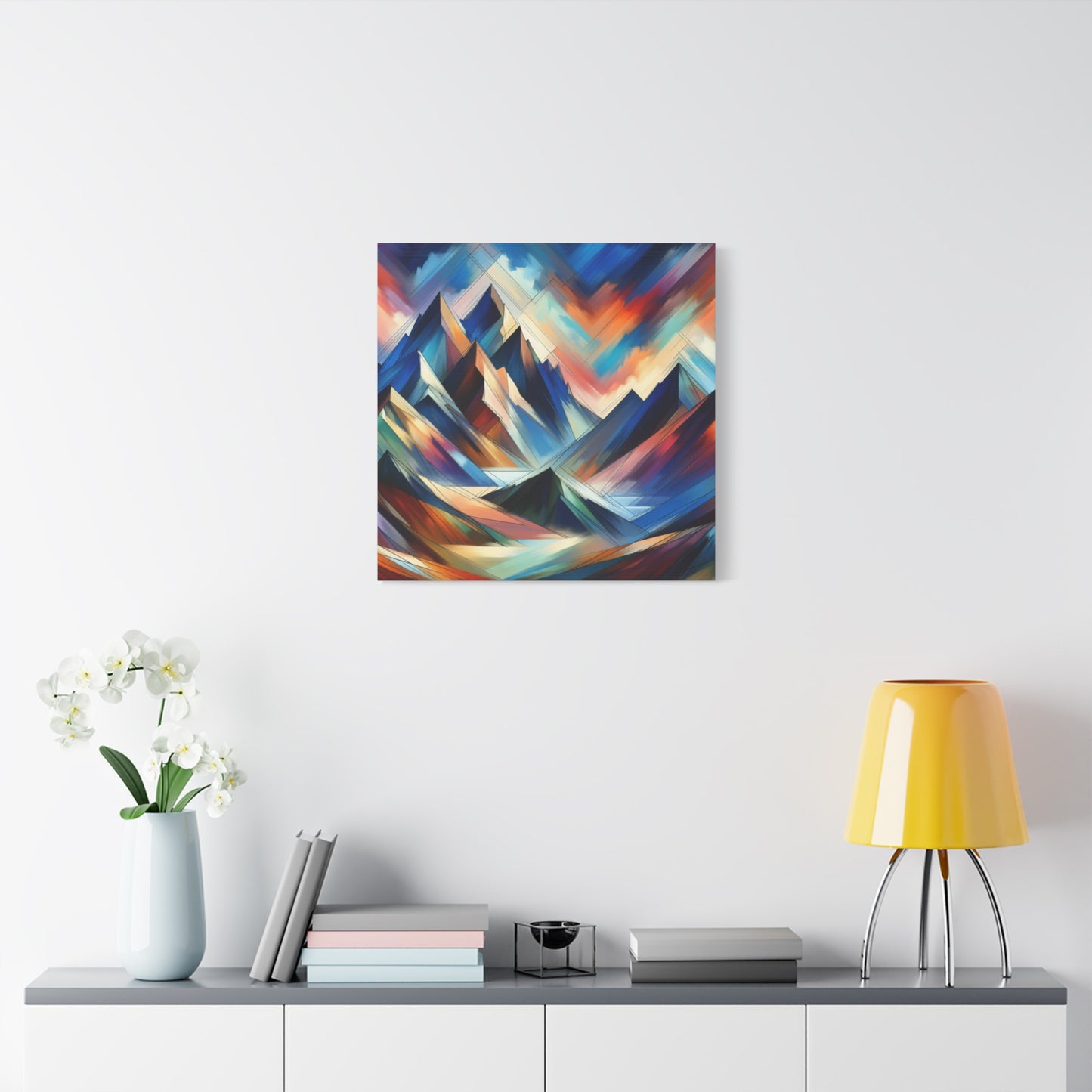 "Mystic Summit" - Framed Canvas Print Colourful Wall Art