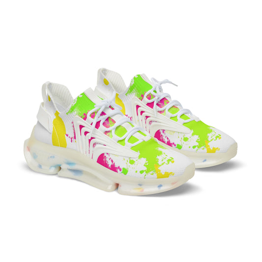 "Watercolor Blaze: Colorful Splatter Sneakers for the Athletic Artist" - Shoes Athletic Tennis Sneakers Sports Walking Shoes