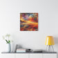 "Vibrant Earthscape" - Framed Canvas Print Colourful Wall Art