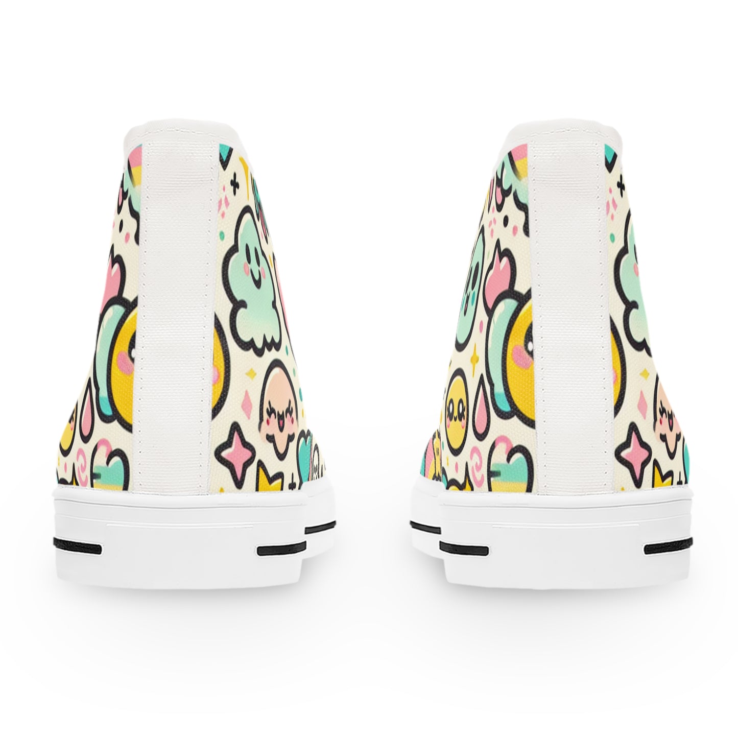 "Emoji Express High-Tops: Playful & Whimsical Sneakers for Fashionable Fun-Lovers" - High Top Trainers Fashion Sneakers