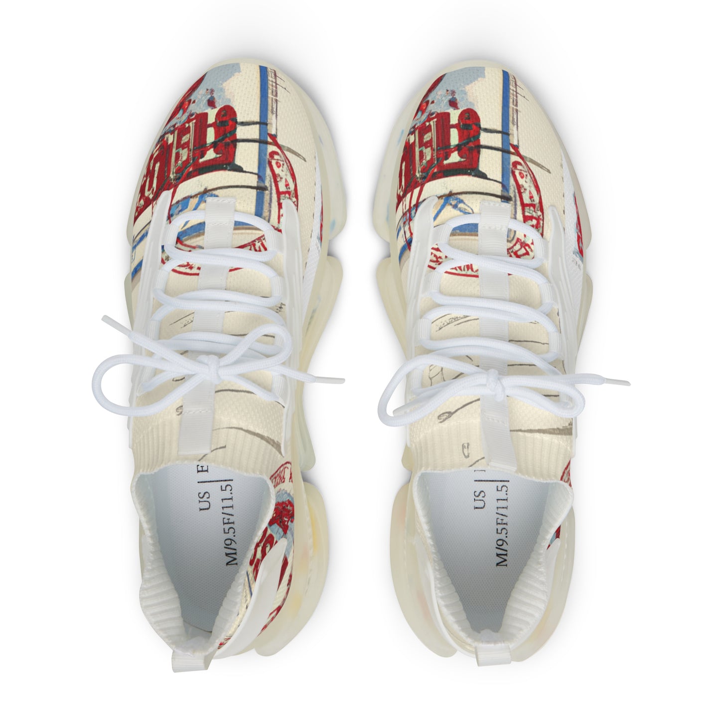 "Stampede Heritage: A Vintage Postcard-inspired Sneaker for the Modern Athlete" - Shoes Athletic Tennis Sneakers Sports Walking Shoes