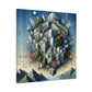 "NatureTech Fusion" - Framed Canvas Print Colourful Wall Art
