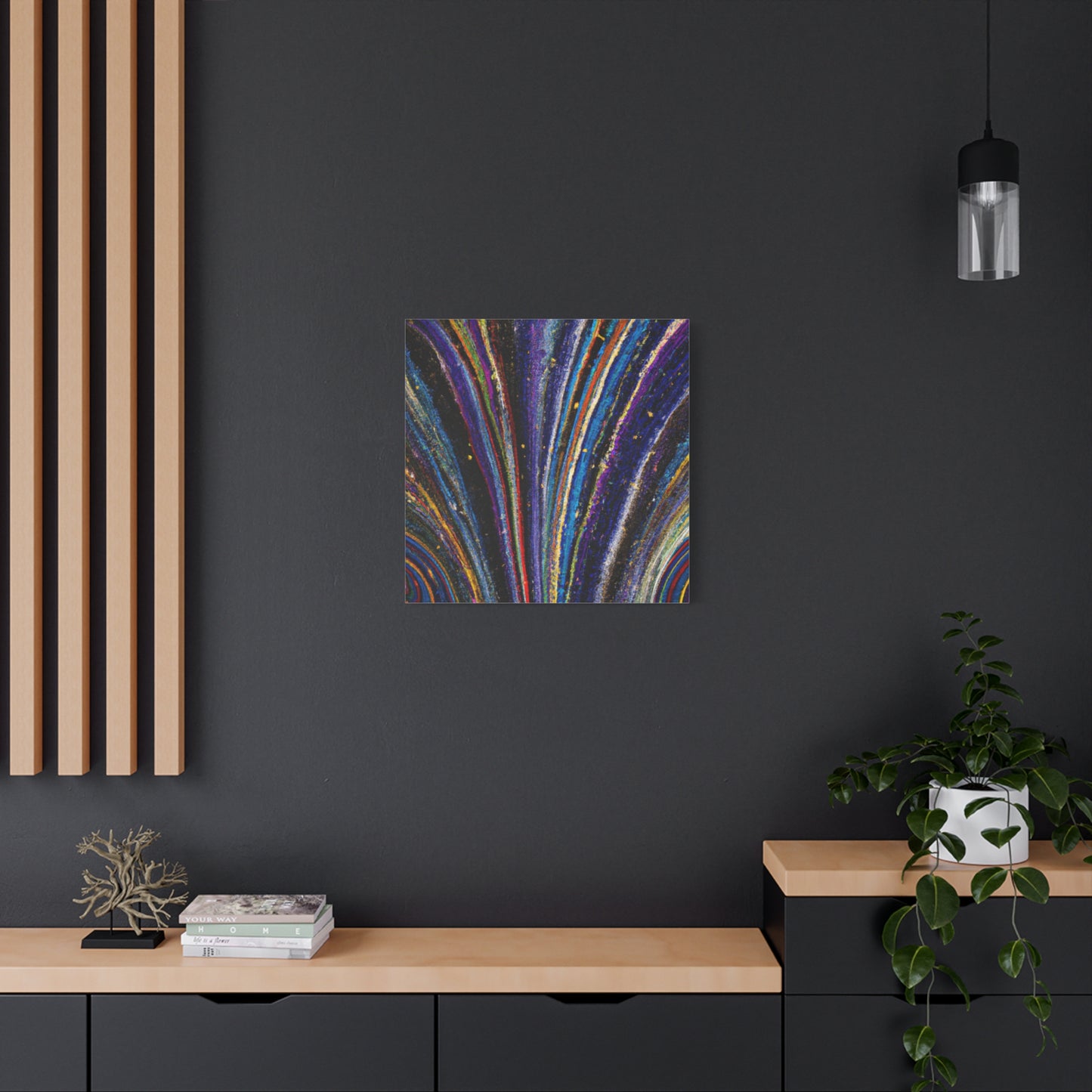 "Glimmering Abstraction" - Framed Canvas Print Colourful Wall Art