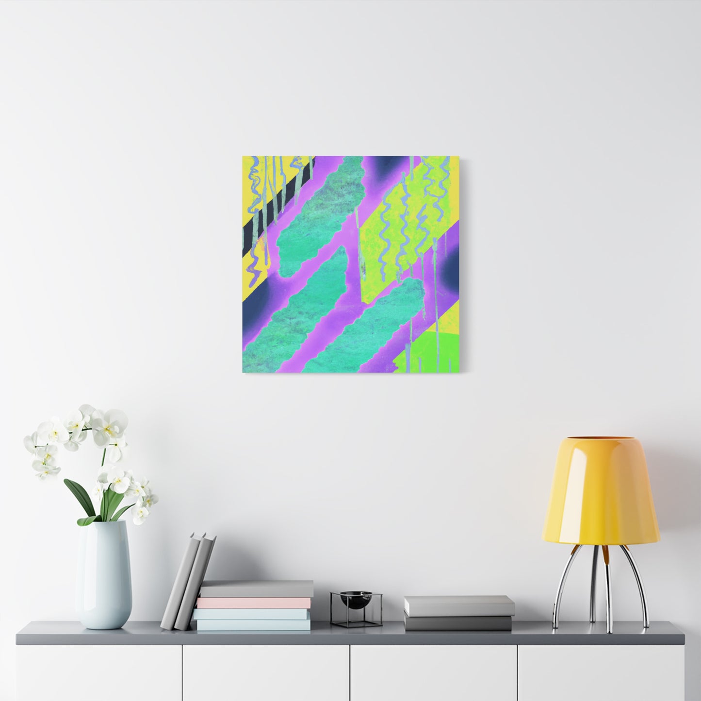 "Emerald Huescape" - Framed Canvas Print Colourful Wall Art