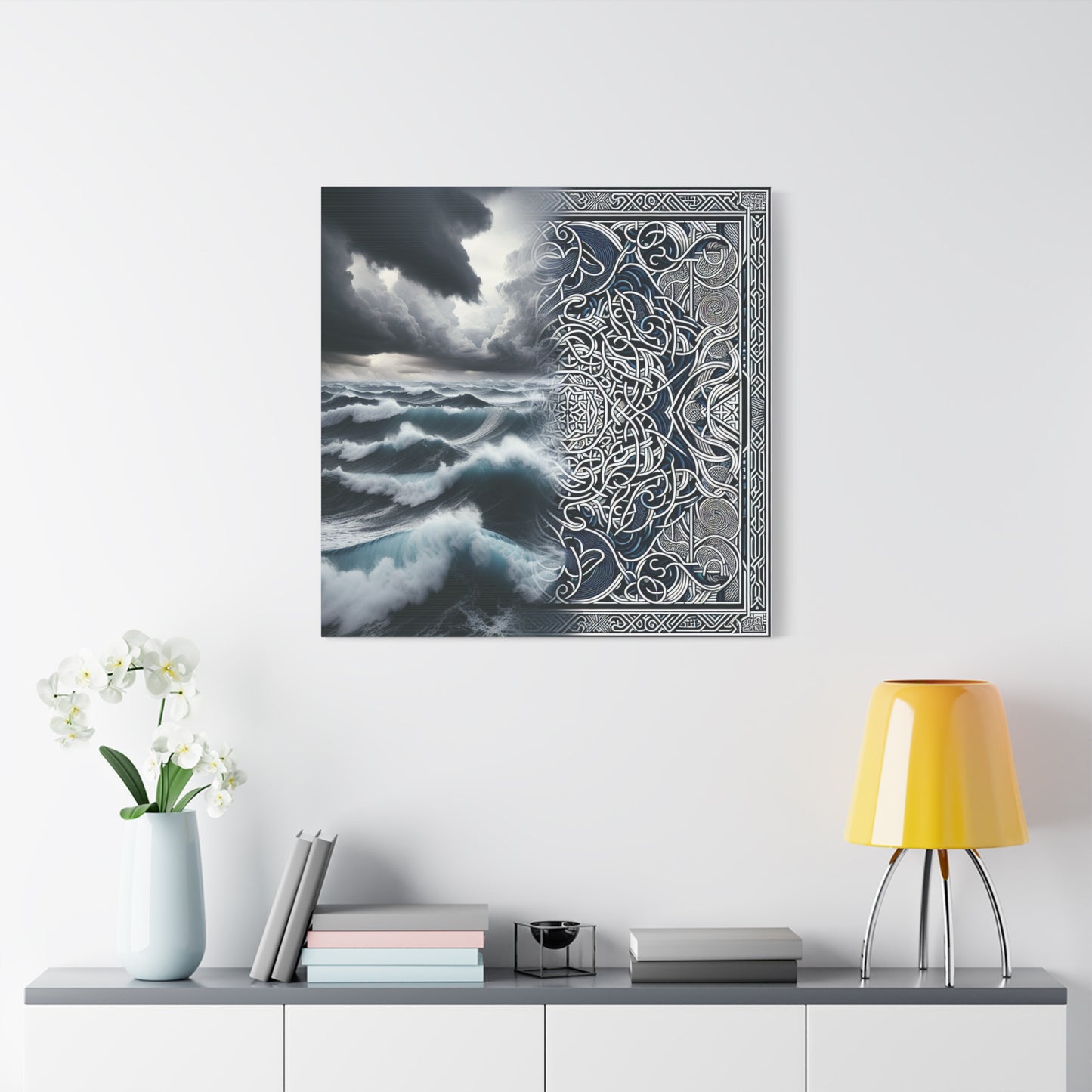 "Tempestuous Seascape" 

"Islamic Geo Maze" - Framed Canvas Print Colourful Wall Art