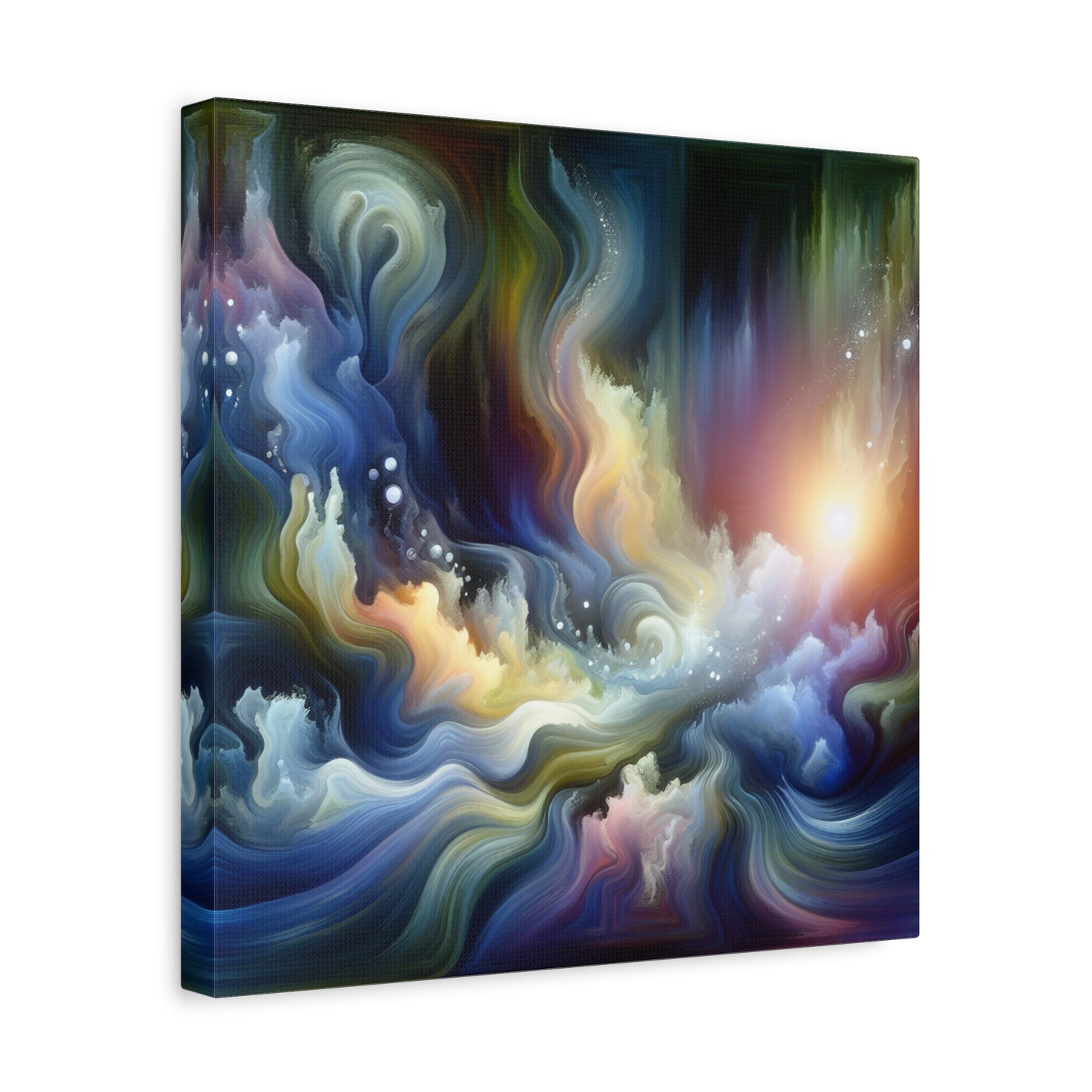 "Organic Ocean Abstract" - Framed Canvas Print Colourful Wall Art