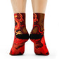 "Flourishing Firebirds: Crimson & Gold Oriental Dragon & Phoenix Crew Socks" - Men and Women Crew Socks Combed Athletic Sports Casual Classic