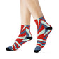 "Geometric Groove Crew Socks: Bold Shapes and Lines in Vibrant Hues" - Men and Women Crew Socks Combed Athletic Sports Casual Classic