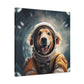 "Space Pup Print" - Framed Canvas Print Colourful Wall Art