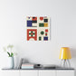 "Geometric Gallery" - Framed Canvas Print Colourful Wall Art