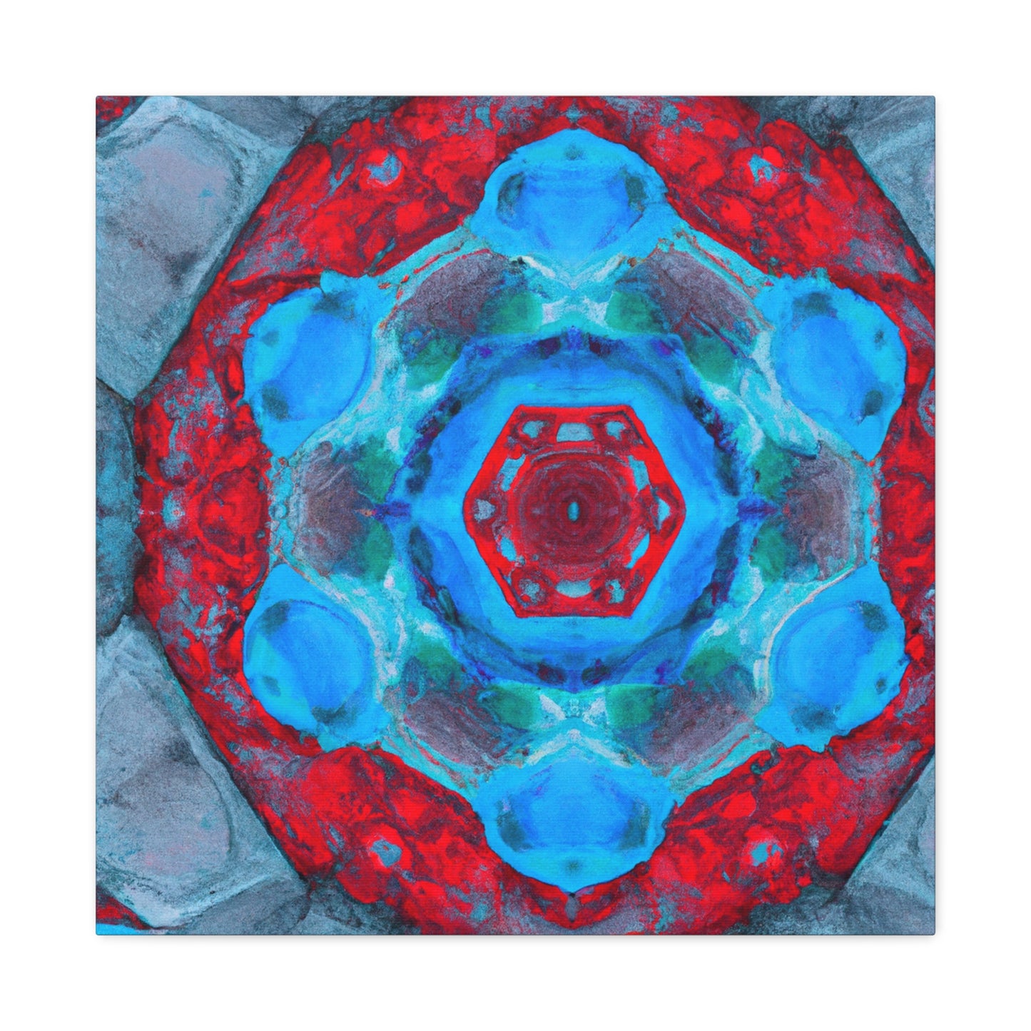 "Kaleidoscopic Dreamscape" - Framed Canvas Print Colourful Wall Art