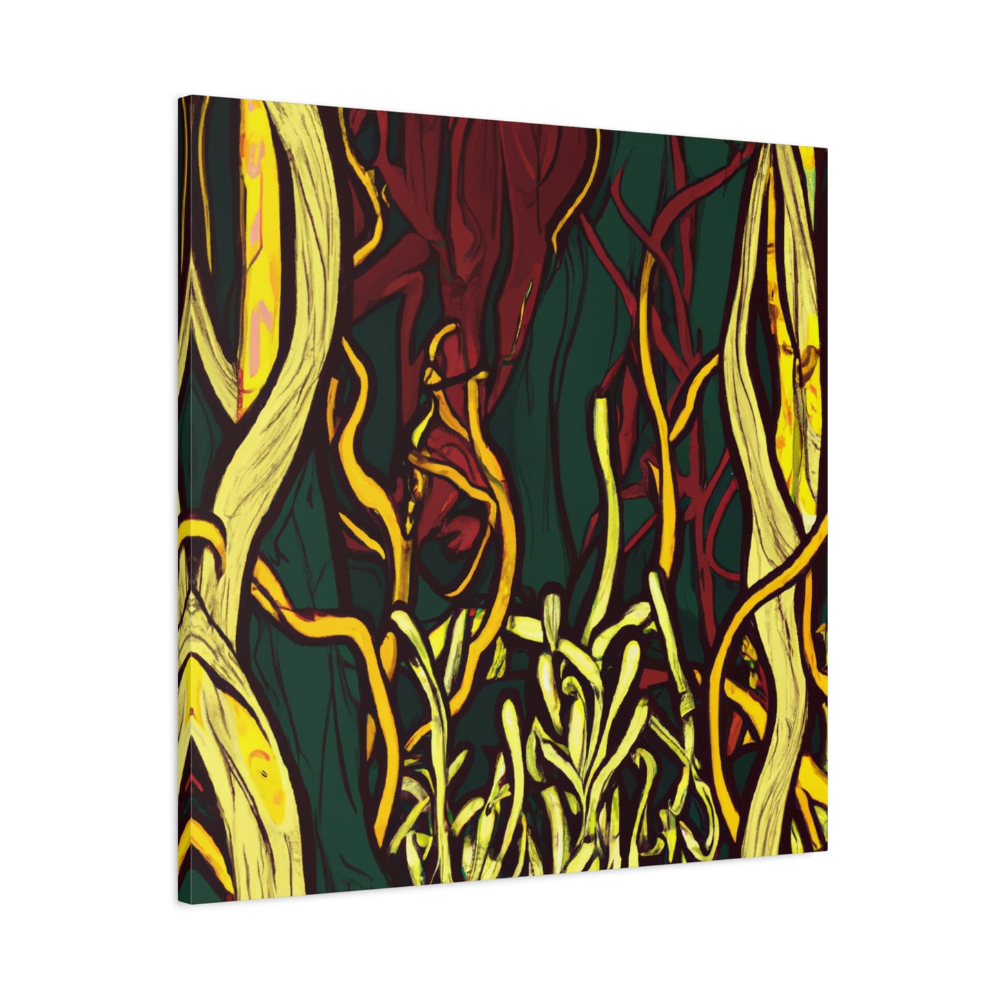 "Alien Organics: Neon Noir" - Framed Canvas Print Colourful Wall Art