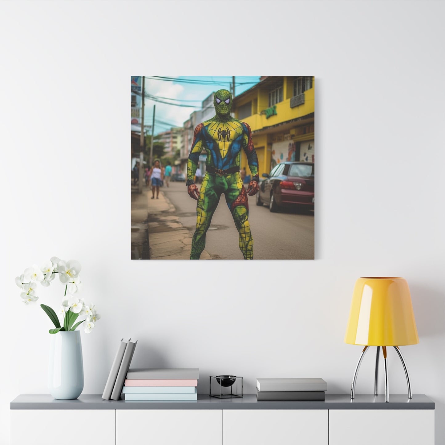 "Heroic Tripscape Art" - Framed Canvas Print Colourful Wall Art