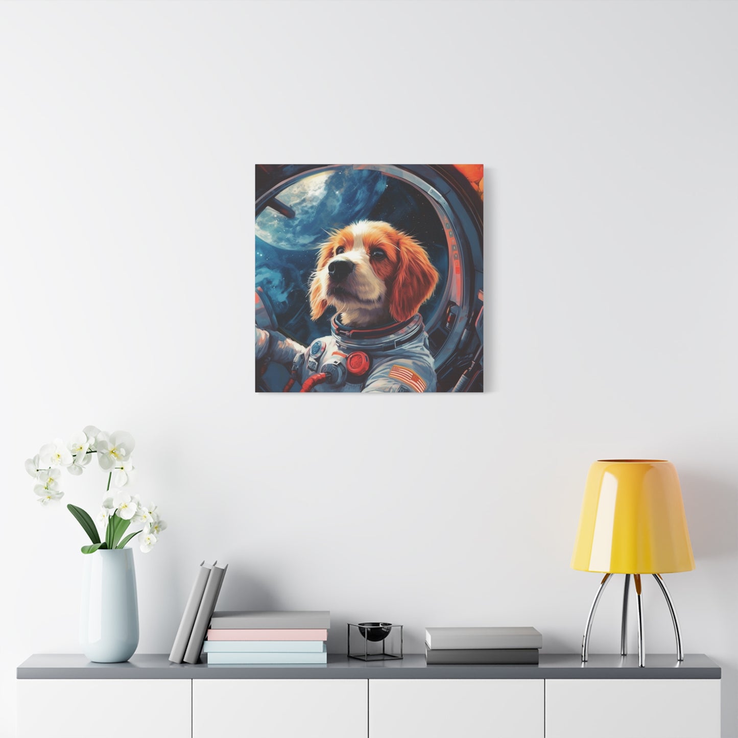 "Pawsome Space Art" - Framed Canvas Print Colourful Wall Art