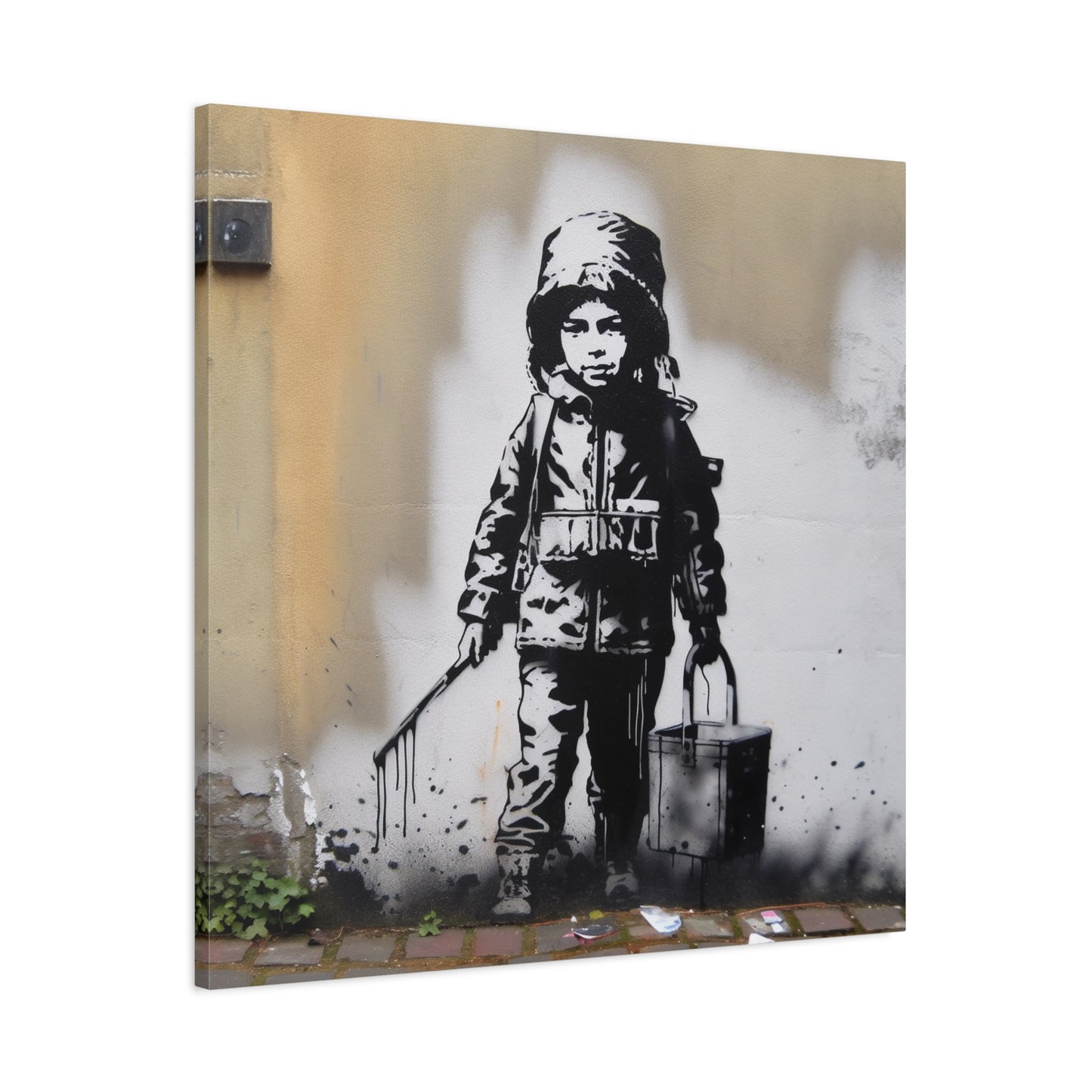 "Future Graffiti" - Framed Canvas Print Colourful Wall Art