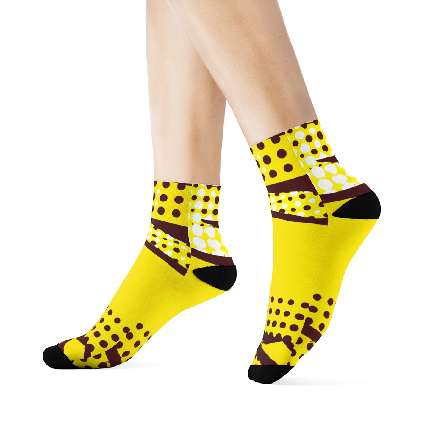 "Lichtenstein Collection: Premium Pop Art Crew Socks with Playful Dotted Designs" - Men and Women Crew Socks Combed Athletic Sports Casual Classic