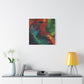 "Microcrystal Mosaic Futurism" - Framed Canvas Print Colourful Wall Art