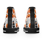 "Spooky Chic: Halloween Patterned High-Top Sneakers for the Ultimate Trick-or-Treat Look" - High Top Trainers Fashion Sneakers