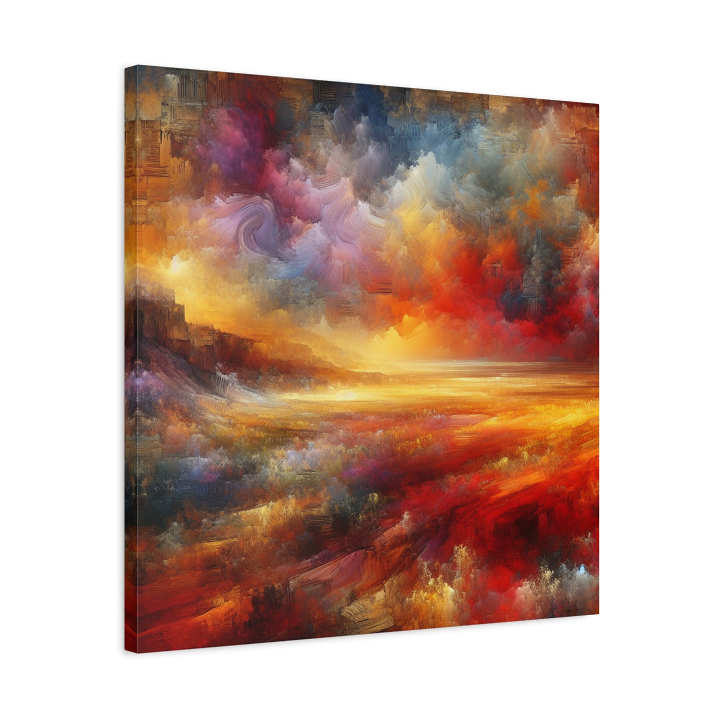 "Vibrant Earthscape" - Framed Canvas Print Colourful Wall Art