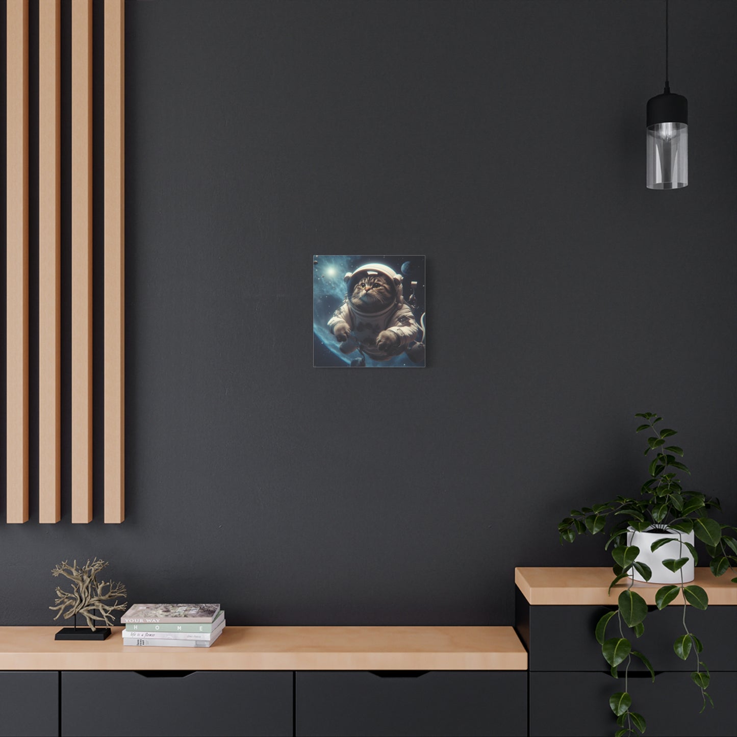 "Space Pet Art" - Framed Canvas Print Colourful Wall Art