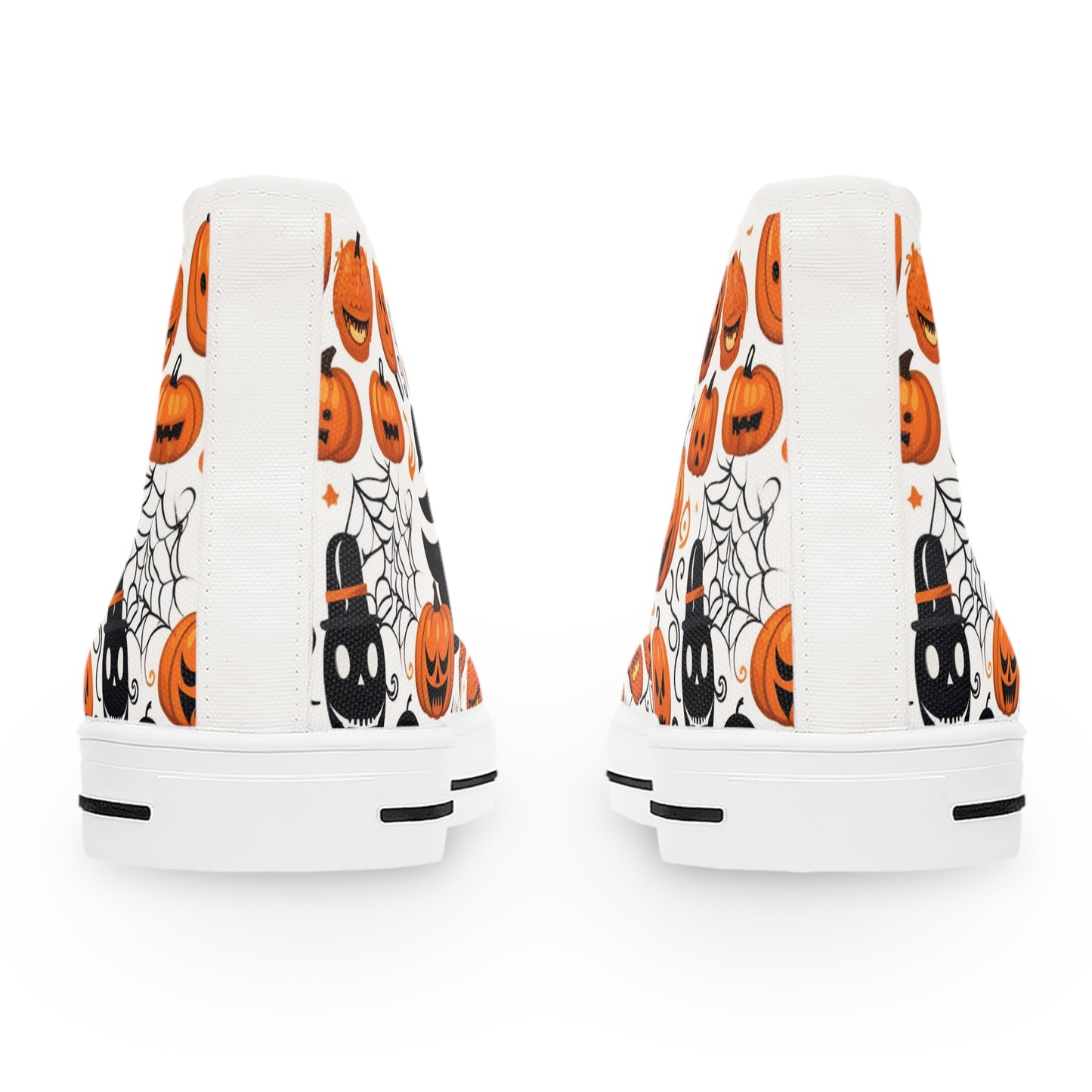 "Spooky Chic: Halloween Patterned High-Top Sneakers for the Ultimate Trick-or-Treat Look" - High Top Trainers Fashion Sneakers