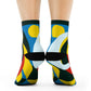 "Kaleidoscope Comfort: Kandinsky-Inspired Crew Socks in Vibrant Primary Colors" - Men and Women Crew Socks Combed Athletic Sports Casual Classic